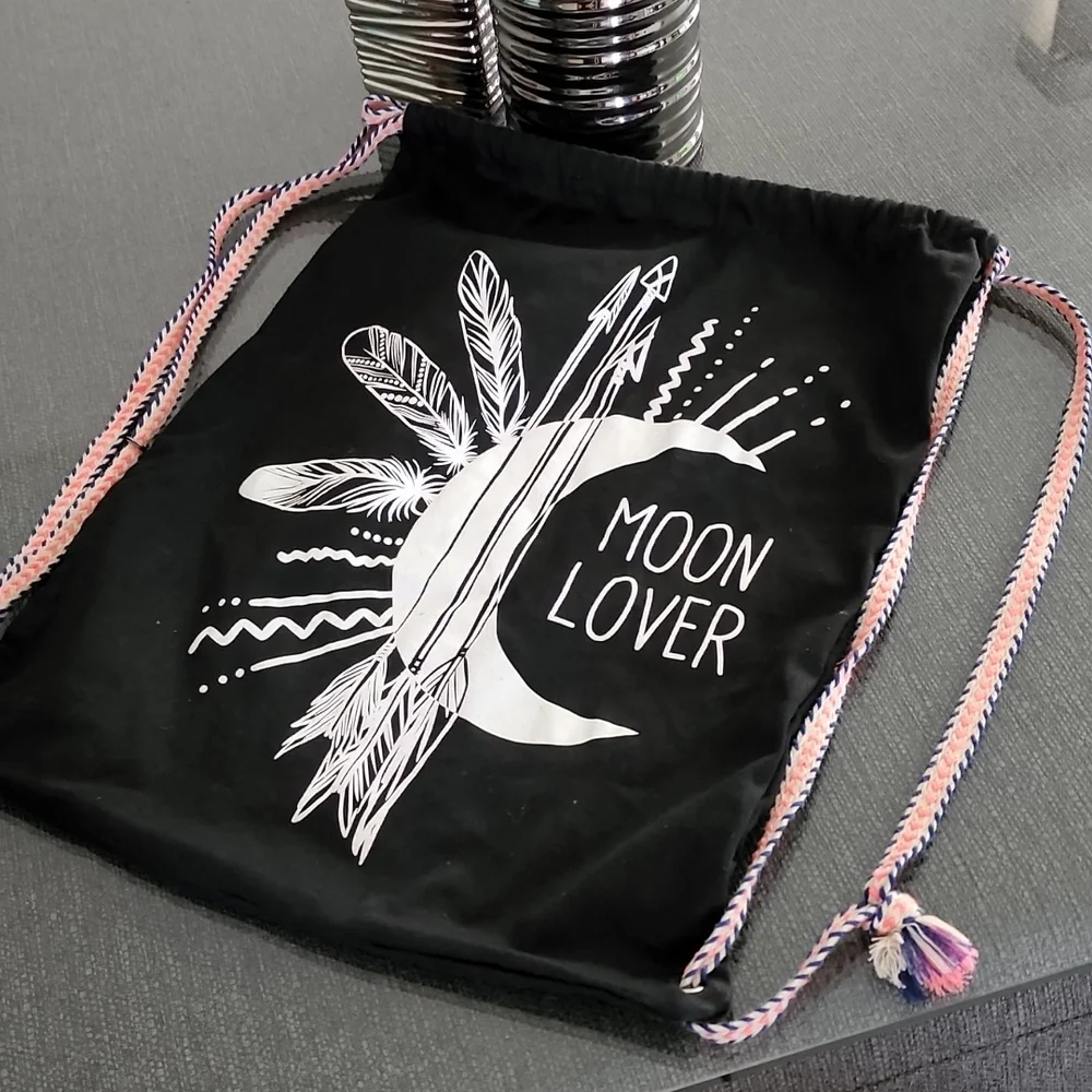 VINTAGE MOON LOVER Cotton Sling Bag Backpack Boho Hippie Festival Travel